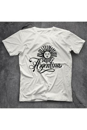 Arjantin Beyaz Unisex Tişört Argentina T-shirt 17309QTF