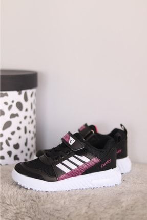 Siyah - Bebek Için Şerit Detaylı Sneaker Spor Ayakkabı SRH-53207