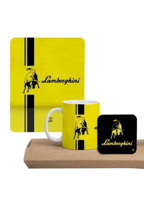 Lamborghini Kare Mousepad, Kupa Ve Bardak Altlığı Hediye Seti VARYANT02-010
