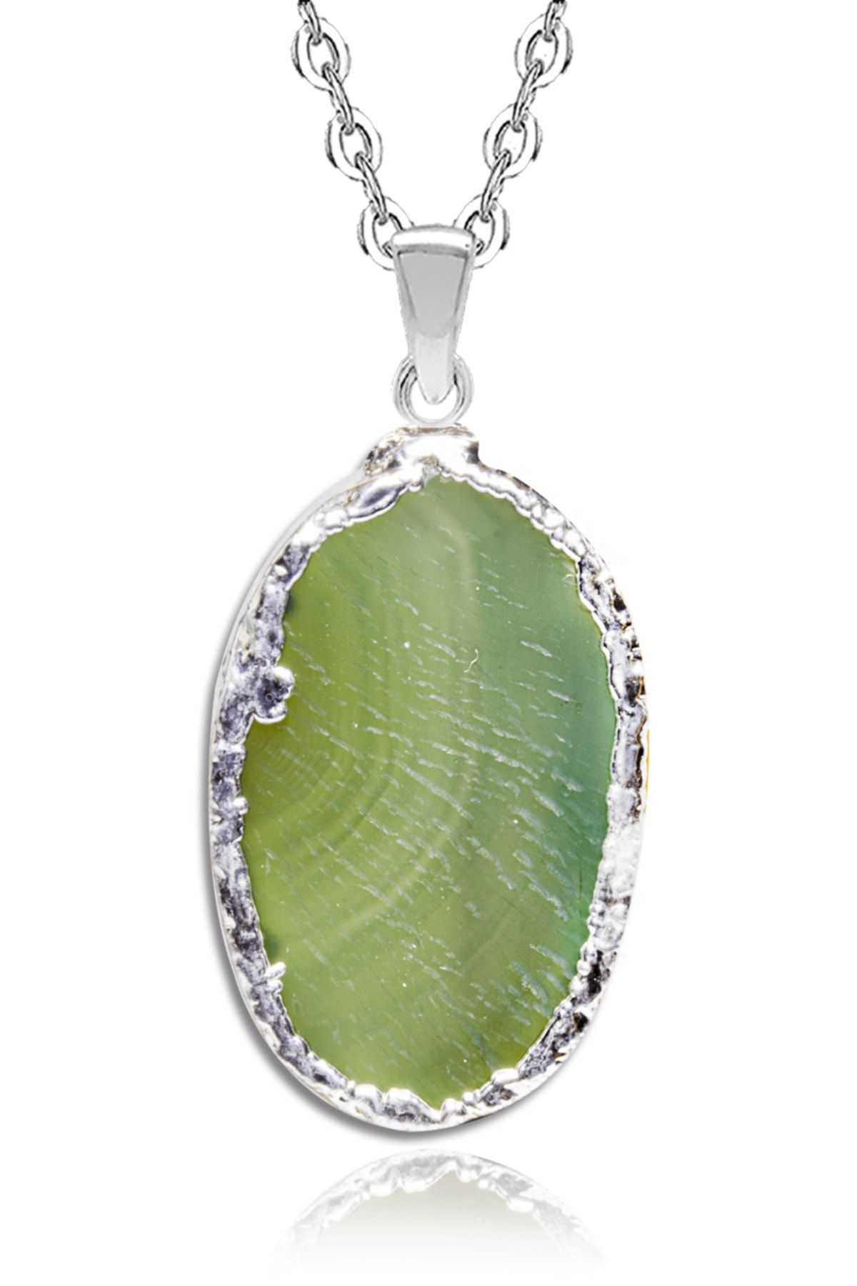 Green stone store pendant necklace