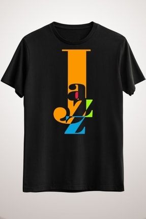 Unisex Siyah Müzik Tshirt Music Is Life—jazz EM2039