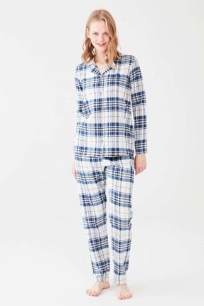 Kadın Lacivert Boydan Patlı Pijama Takım 16650
