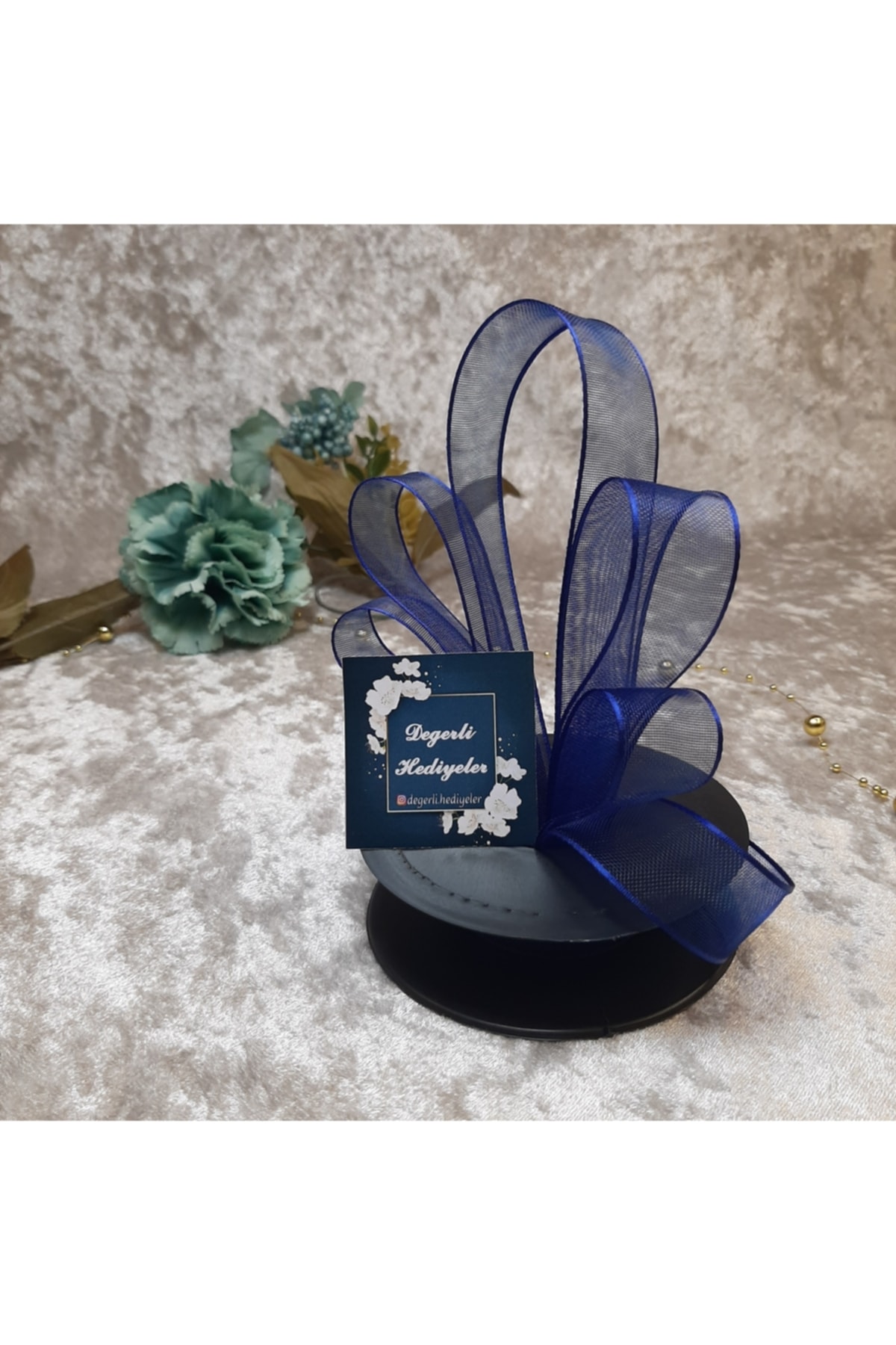 2.5 Cm Chiffon Navy Blue Ribbon 20 Mt. Wheel Ribbon