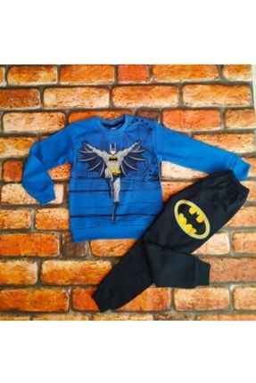 Batman Betmen Desenli Erkek Çocuk Mavi Renk%100 Pamuklu Pijama Takımı Dffgfgooiu