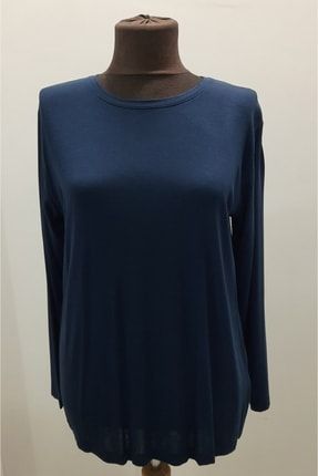 Kadın Viscon Büyük Bedenli Uzun Kollu T- Shirt MDA-0000160