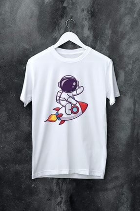 Sevimli Astronot Ve Füze Temalı Çocuk T-shirt GİATSHRTSAVFC