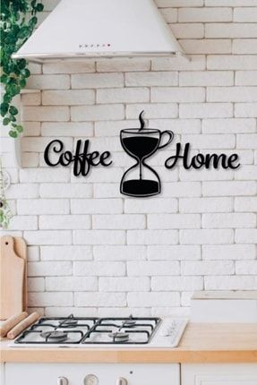 Ahşap (Mdf) Dekoratif Siyah Coffee Time (Kahve Zamanı) Yazısı Mutfak Tablo Süsü es112
