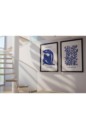 Henri Matisse Blue Nude 2'li Mavi Figür Ve Desen Detaylı Çerçevesiz Poster Seti SEMFINEART25