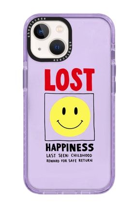 Iphone 13 Uyumlu Lila Impact Lost Smile Tasarımlı Telefon Kılıfı VIP-13-278