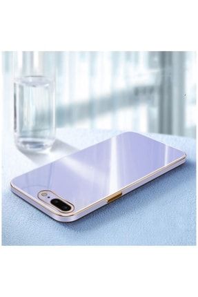 Iphone 8 Plus Uyumlu Kılıf Golden Silikon Kılıf Lila 2507-m181
