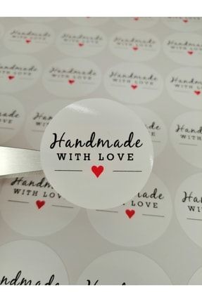 Hand Made With Love Opak Etiket 70 Adet Sticker 0024