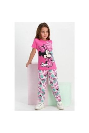 Lisanslı Pembe Kısa Kollu Kız Çocuk Pijama Takımı P1063S607