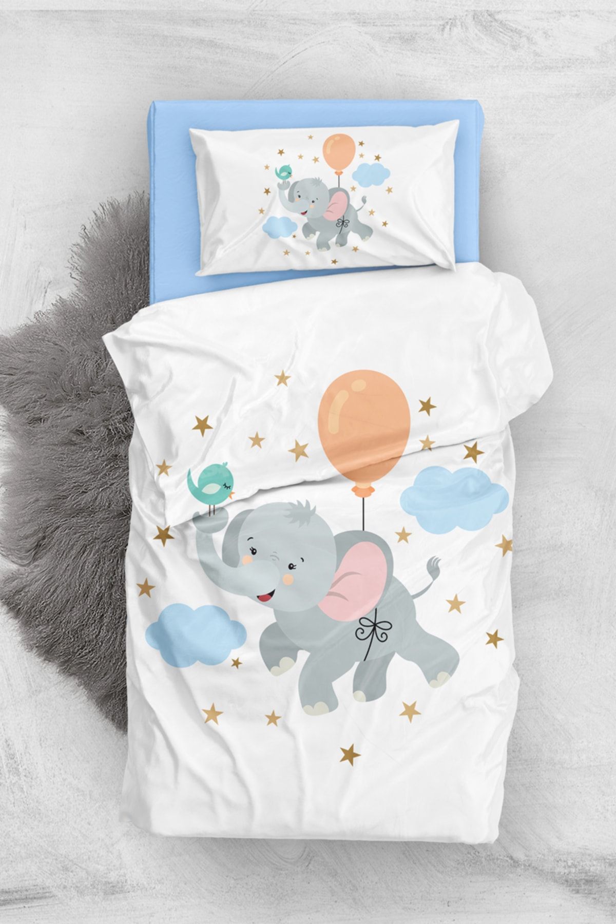 Blue cheap elephant bedding