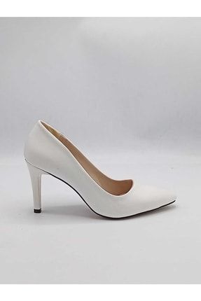 Ventes Beyaz 8 Cm Topuklu Ayakkabı isk2022ayk0056