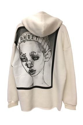 Unisex Ghost Sırt Baskılı Oversize Sweatshirt SWSW663210