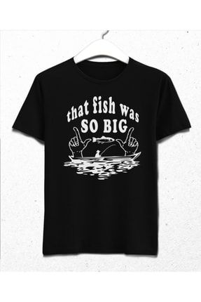 Fish So Big Balıkçı Erkek Siyah Tişört tsh410