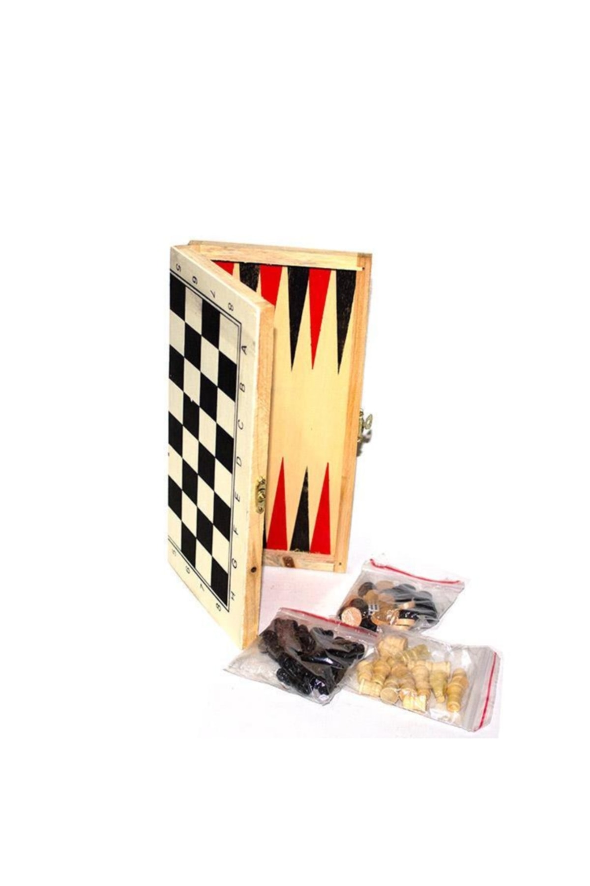 XMARKETTR Ahşap Tavla Satranç Takım Seti 24x24