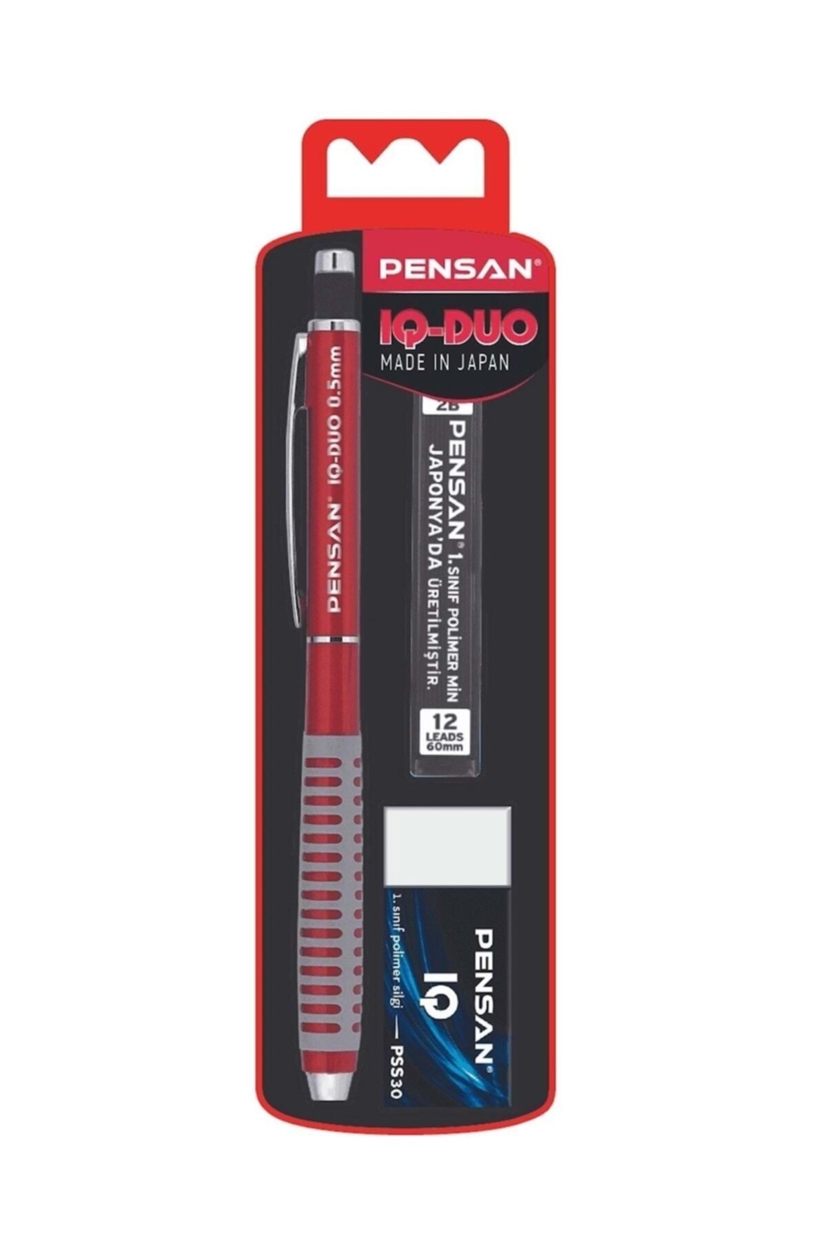 Pensan Iq-duo 0.5 Mm Versatil Kalem+silgi+min Kırmızı