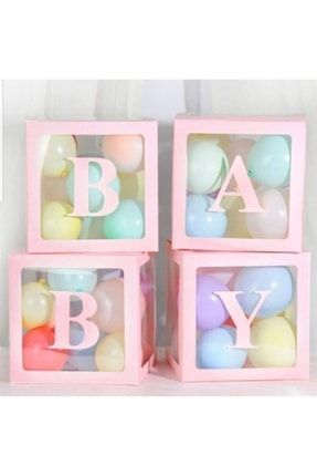 Pembe Baby Şeffaf Kutu ,bebek, Çocuk Doğum Günü Kutlama, Dekoratif Kutu (33 Parça) DLNY7371014