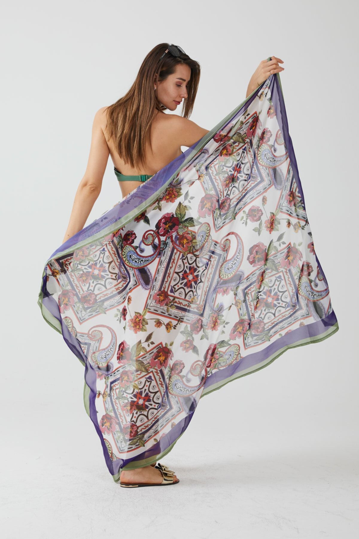 AYSHOME-Rochie de plajă pareo cu model Ays Home Tile 3