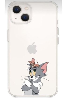Iphone 13 Tom ve Jerry Desenli Şeffaf Telefon Kılıf TTM01-EVR-02-21240