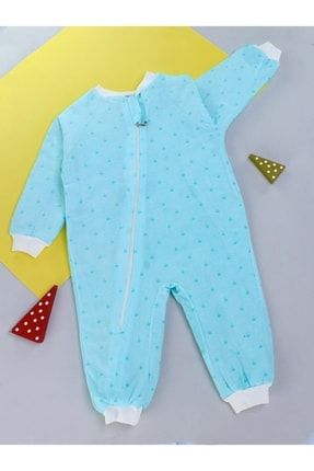 Bebek Yaprak Desenli Uyku Tulumu (1-5 Yaş) - Açık Mavi 7494