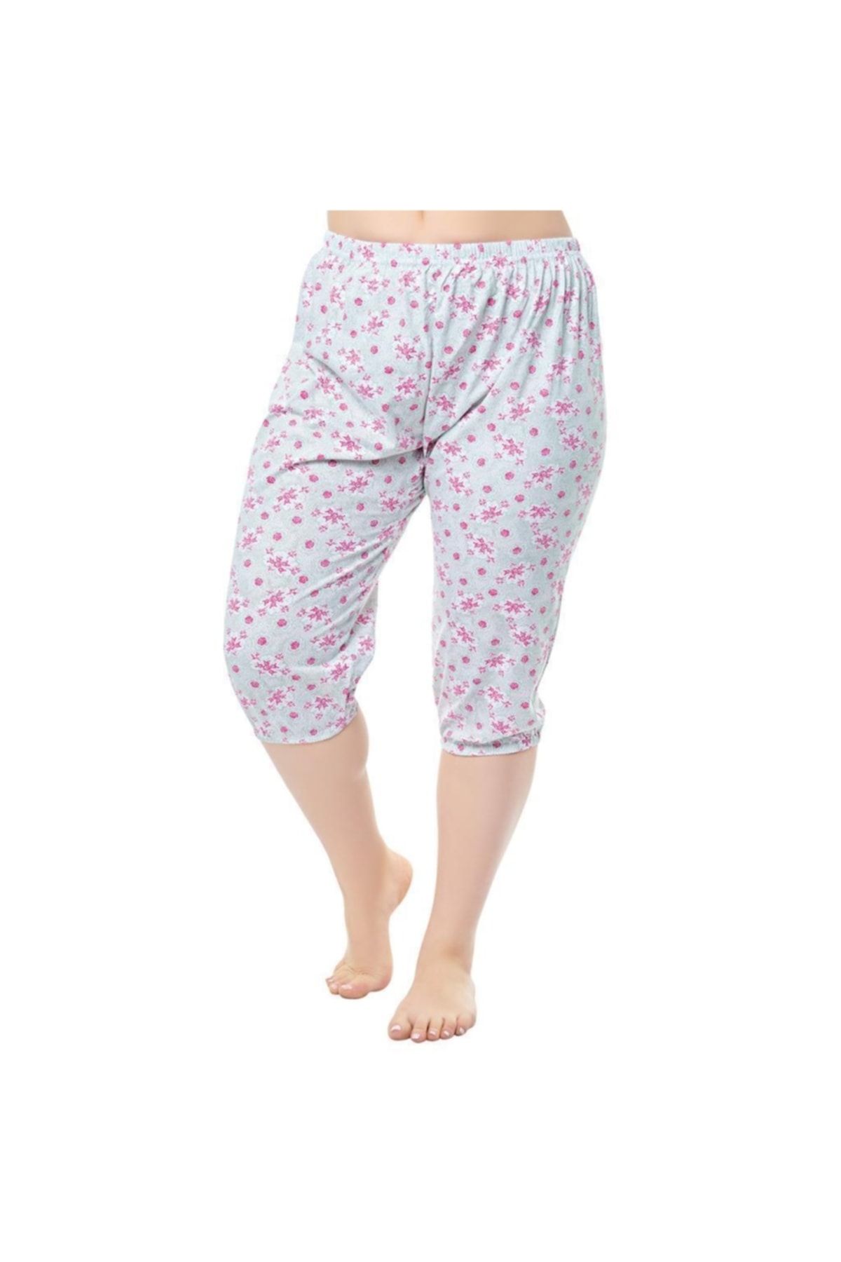 Seher Yıldız Pantaloni De Pijama Scurti Elastici Cu Model Alb De Damă Femeie - 2XL