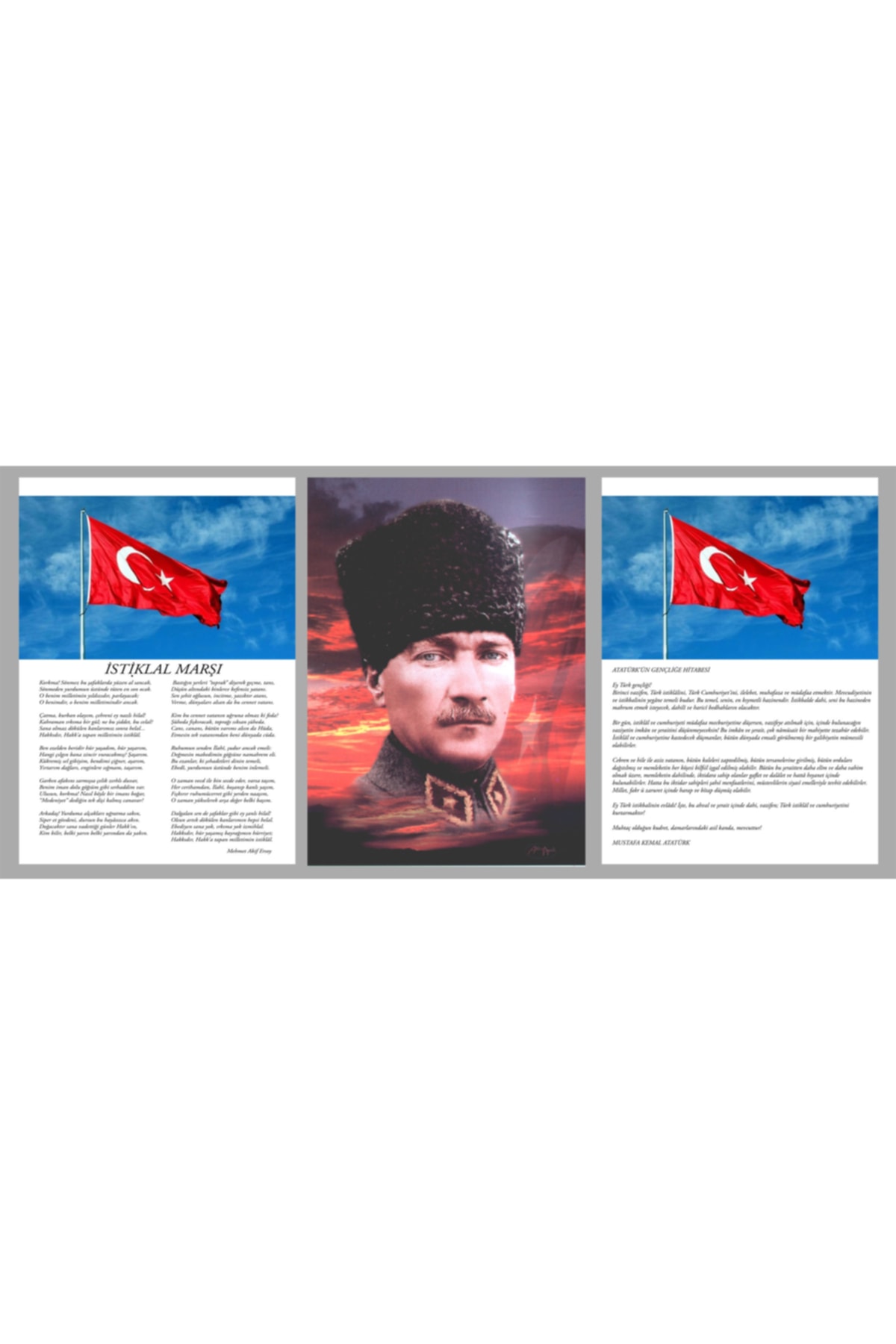 TELLGRAF REKLAM HİZMETLERİ Atatürk Köşesi (25X35 CM ÖLÇÜLERİNDE 3 PARÇADIR.)