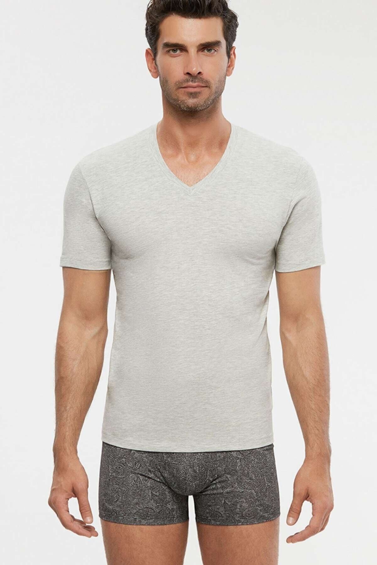 Kom-Ανδρικό βαμβακερό μπλουζάκι Antonio V-Neck (2 πακέτο) 2
