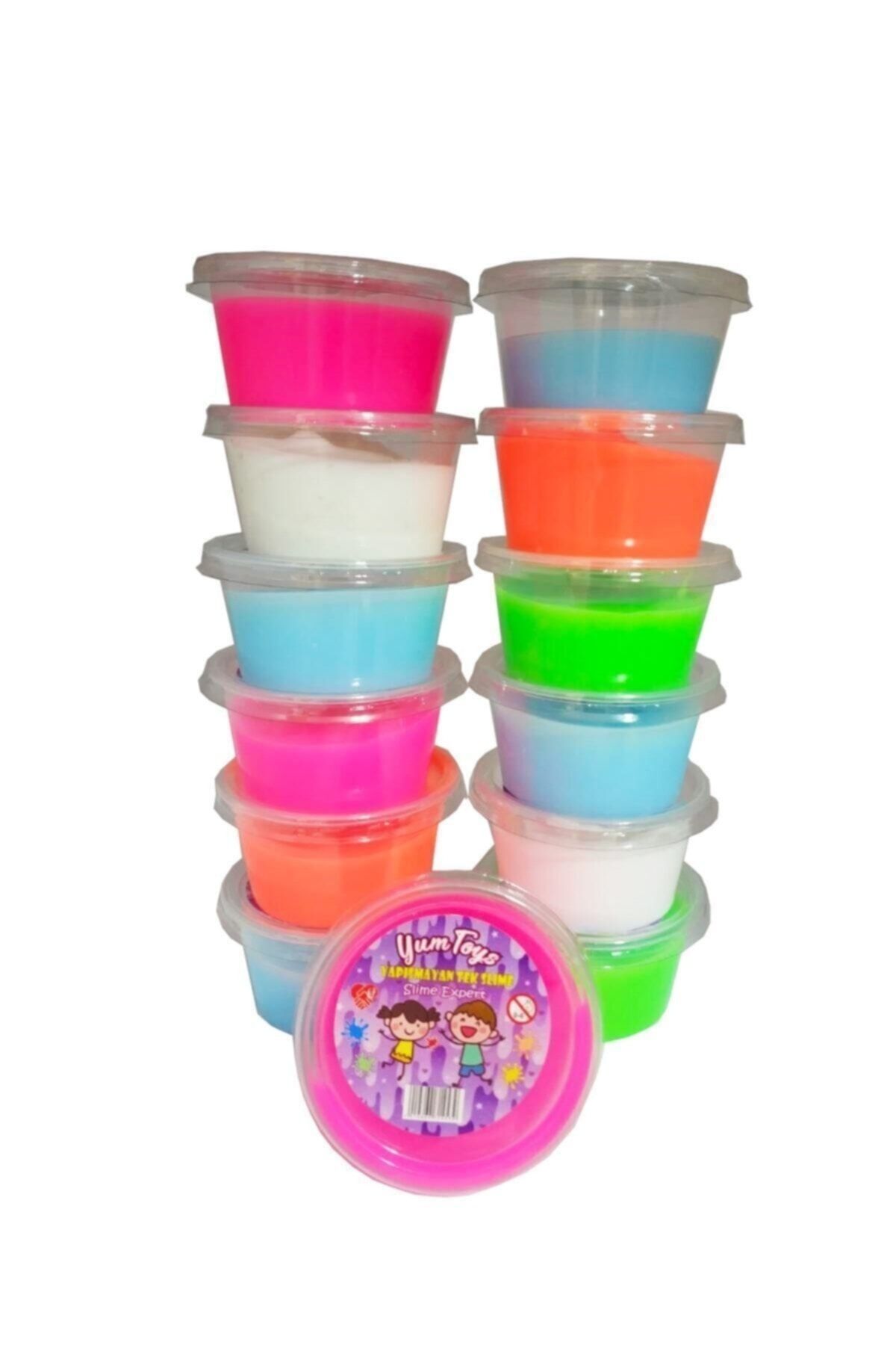 YUM TOYS Slime Oyun Jeli Yumtoys Kutu Polymer Slime Eğitici Oyun Seti 12 Adet 80 Gr