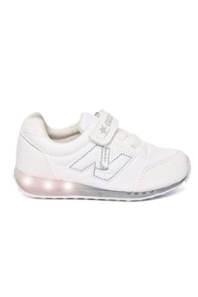 Beyaz - Lisanslı Markalar Erkek Çocuk Işıklı Spor Ayakkabı MRD0363