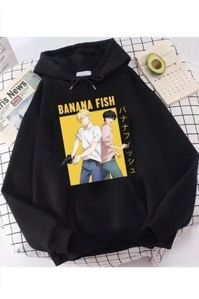 Anime Banana Fısh Baskılı Siyah Sweatshirt BANANAFISH455