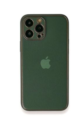 Iphone 13 Pro Max Kamera Korumalı Gold Detaylı Logolu Deri Kılıf CEPAKSEL-COCODERİ-13proMax