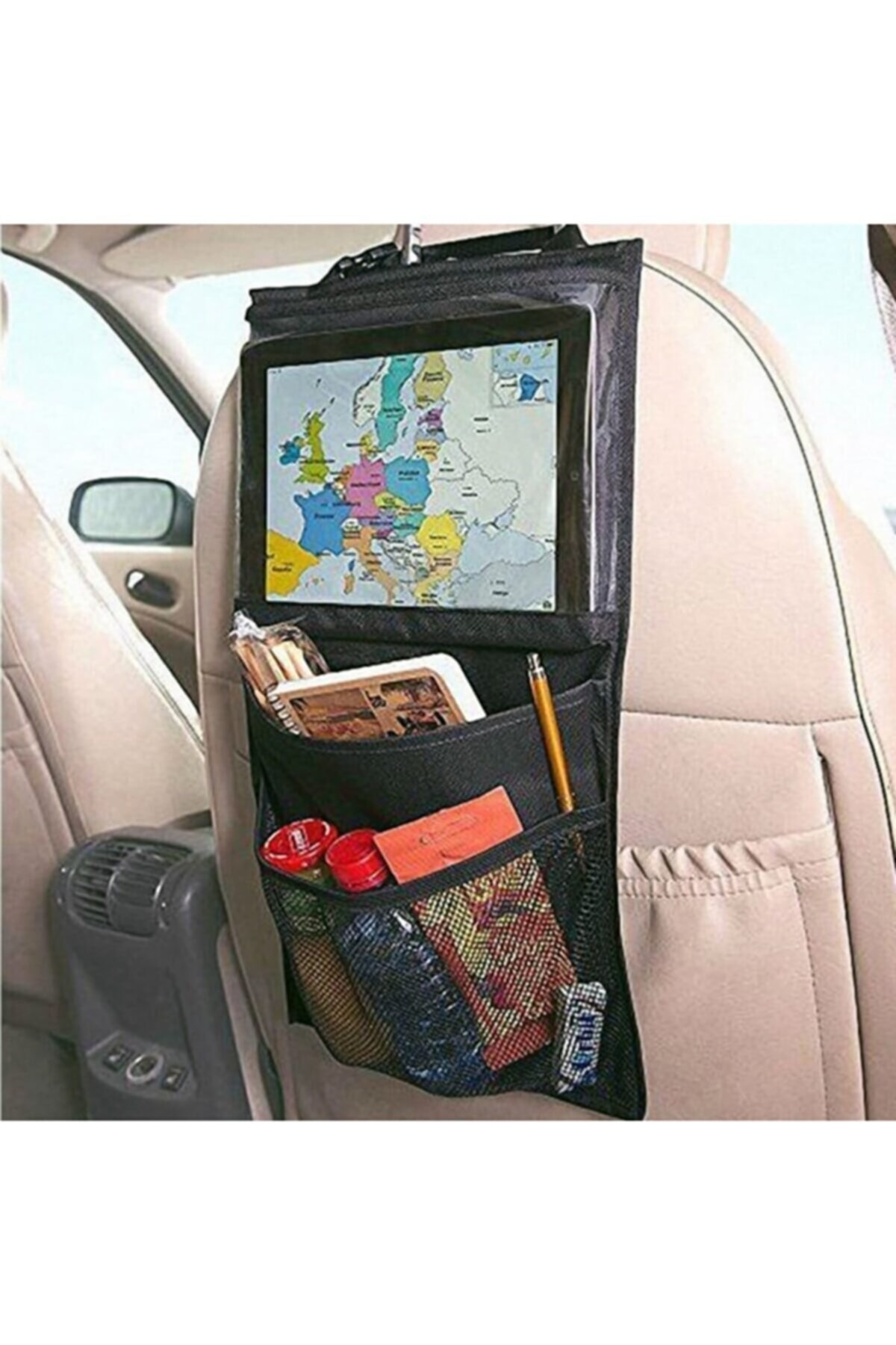 minufco Araba Araç Içi Oto Koltuk Arkası Şeffaf Koruyucu Kılıf Tablet Tutucu Stand Araç Içi Düzenleyici fotoğrafı 2 (önizleme)