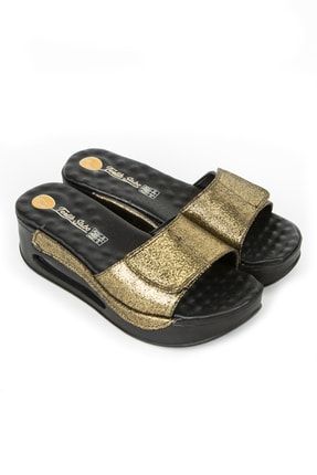 Gold Folyo Desen Tek Bant Bantlı Air Sandalet ST630