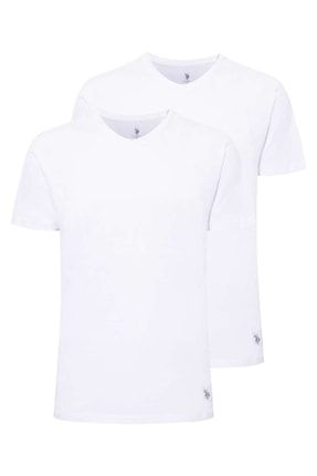 Erkek Beyaz Pamuk Yuvarlak Yaka T-shirt 2'li 80213