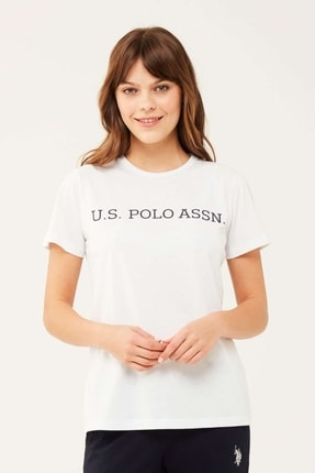Kadın Beyaz Yuvarlak Yaka T-shirt 16595