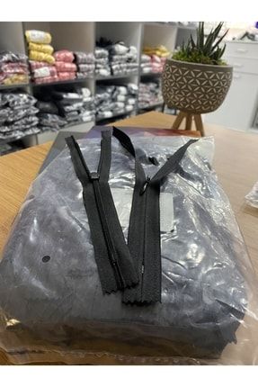 T3-20cm(1 Paket:100 Adet) Plastik Gizli Diş (etek-elbise) Fermuarı (siyah Kumaş) 055