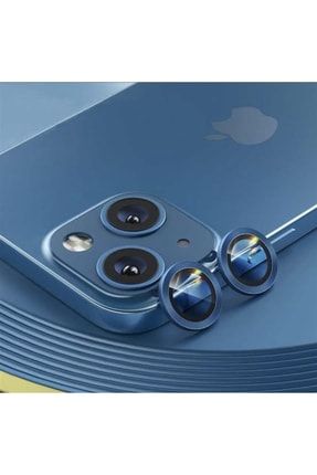 Iphone 13 Mini Uyumlu Kamera Koruyucu Lens Mercek Metal Çerçeveli 2li Set Mavi Blue TYC00374934973