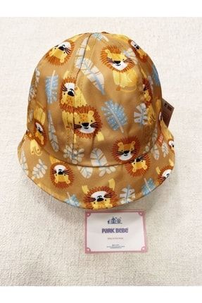 Erkek Bebek Fötr Şapka Aslan Desenli Safari Model 1-3 Yaş Baş Çevresi 48-50 Cm pb813003