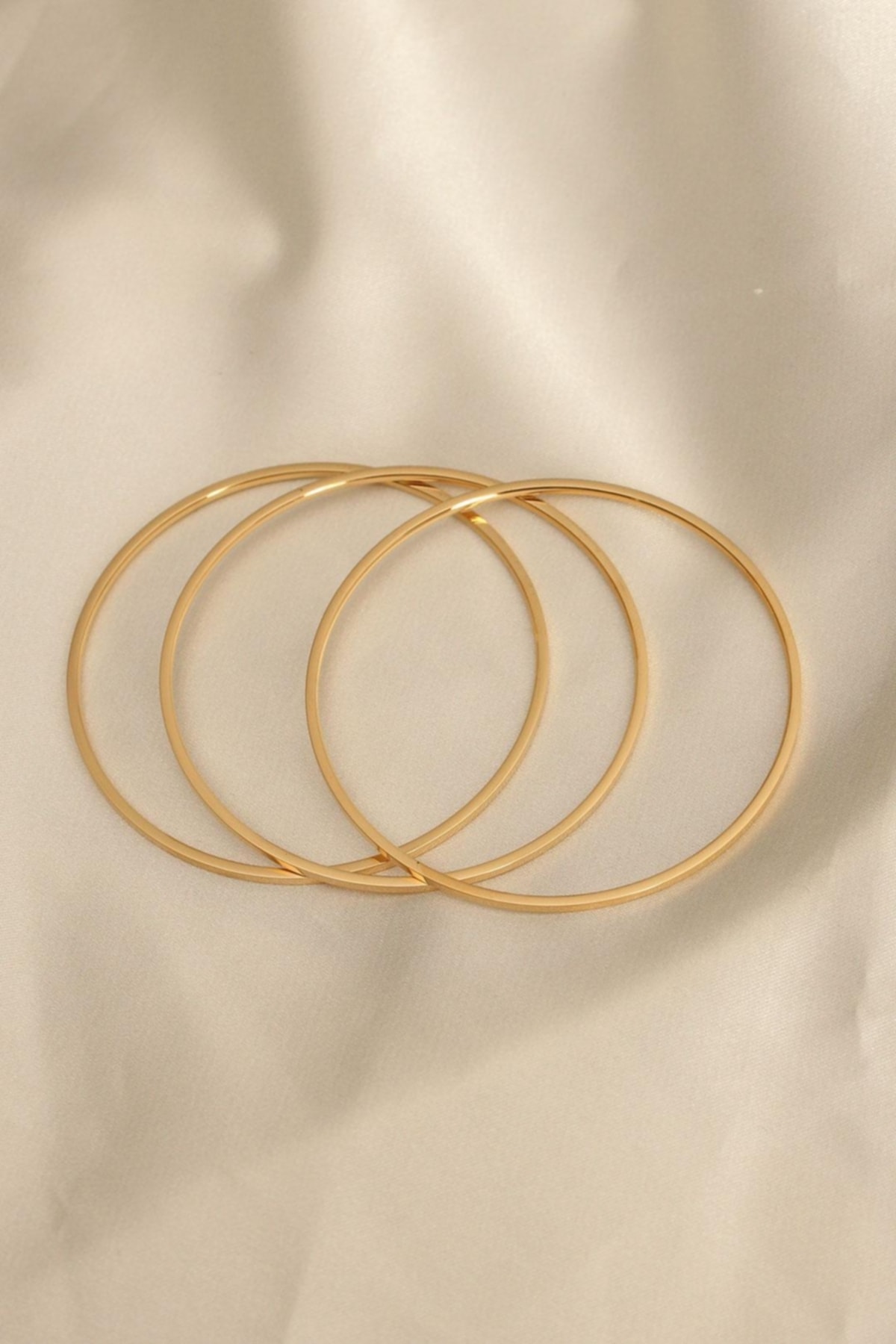 Steel 3-Piece Gold Thin Plate Color Women's Bracelet