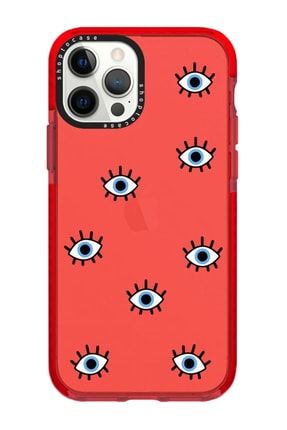 Iphone 13 Pro Uyumlu Kırmızı Impact Nazar Gözler Tasarımlı Telefon Kılıfı VIP-13P-063