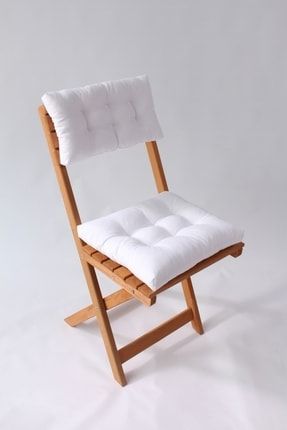 Lüx Bistro Mutfak Bahçe Sandalye Minderi Sırtlıklı Beyaz (MİNDER VE SIRT MİNDERİ) BSTR001
