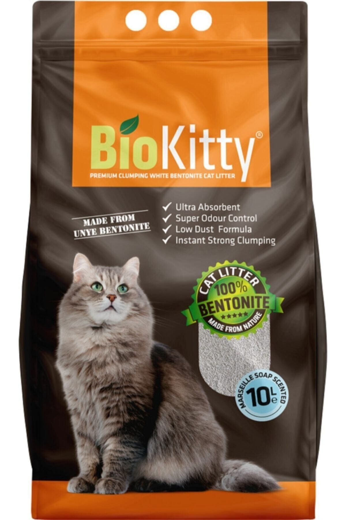 10 Lt BioKitty İnce Taneli Marsilya Sabun Kokulu Bentonit Kedi Kumu