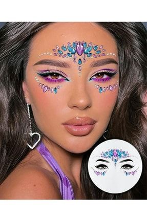 Mermaid Kendinden Yapışkanlı Kristal Yüz Taşı Renkli Face Sticker BPytm22