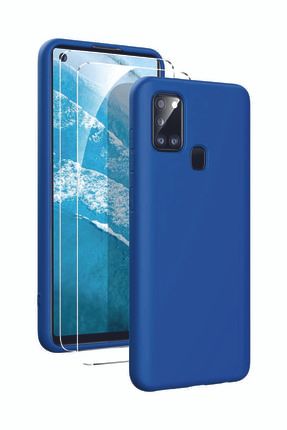 Samsung Galaxy A21s Mavi Silikon Rubber Kılıf Arka Kapak SLKNSMSNGA21S