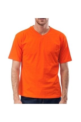 Turuncu V Yaka T-shirt Personel Giyim vtshirt