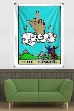 The Finger Tarot Hareket Leke Tutmaz Kadife Dokulu Kumaş Duvar Örtüsü Duvar Halısı Tapestry TYC00393012237