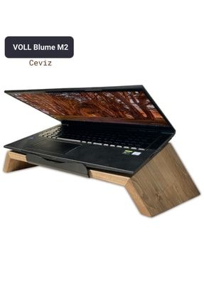 M2 Laptop Yükseltici Altlığı Notebook Standı Sehpası Ahsap - M2 Ceviz Ağacı vollblumem2v1