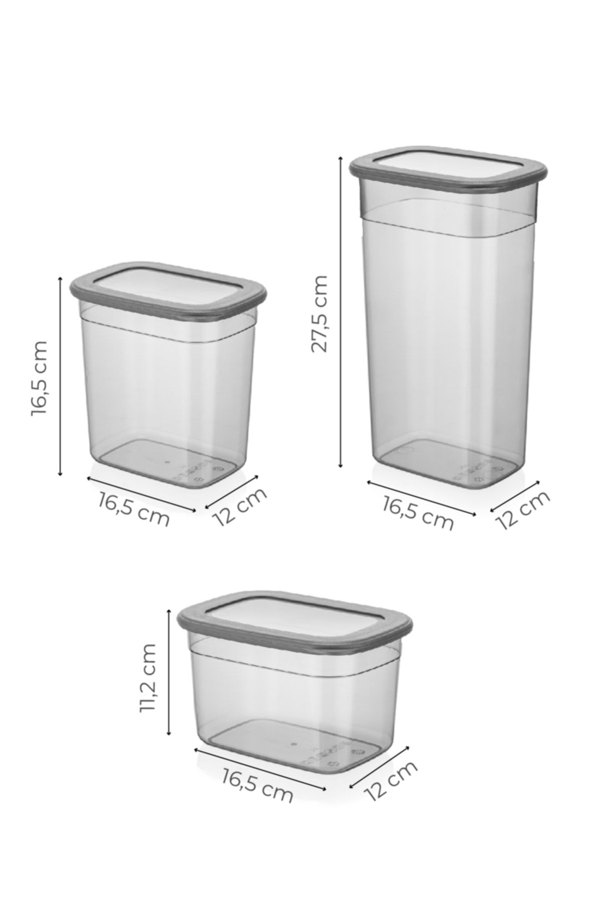 Vienev-12-Piece Set Poly Transparent Lid Long Rectangle Storage Container 4x (1.3 Liters, 2 Liters, 3.2 Liters) 3